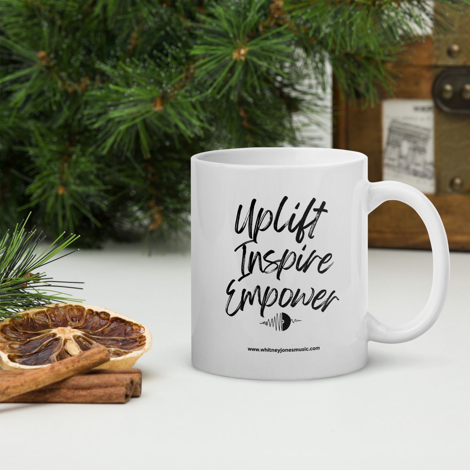 Uplift, Inspire, &amp; Empower glossy mug