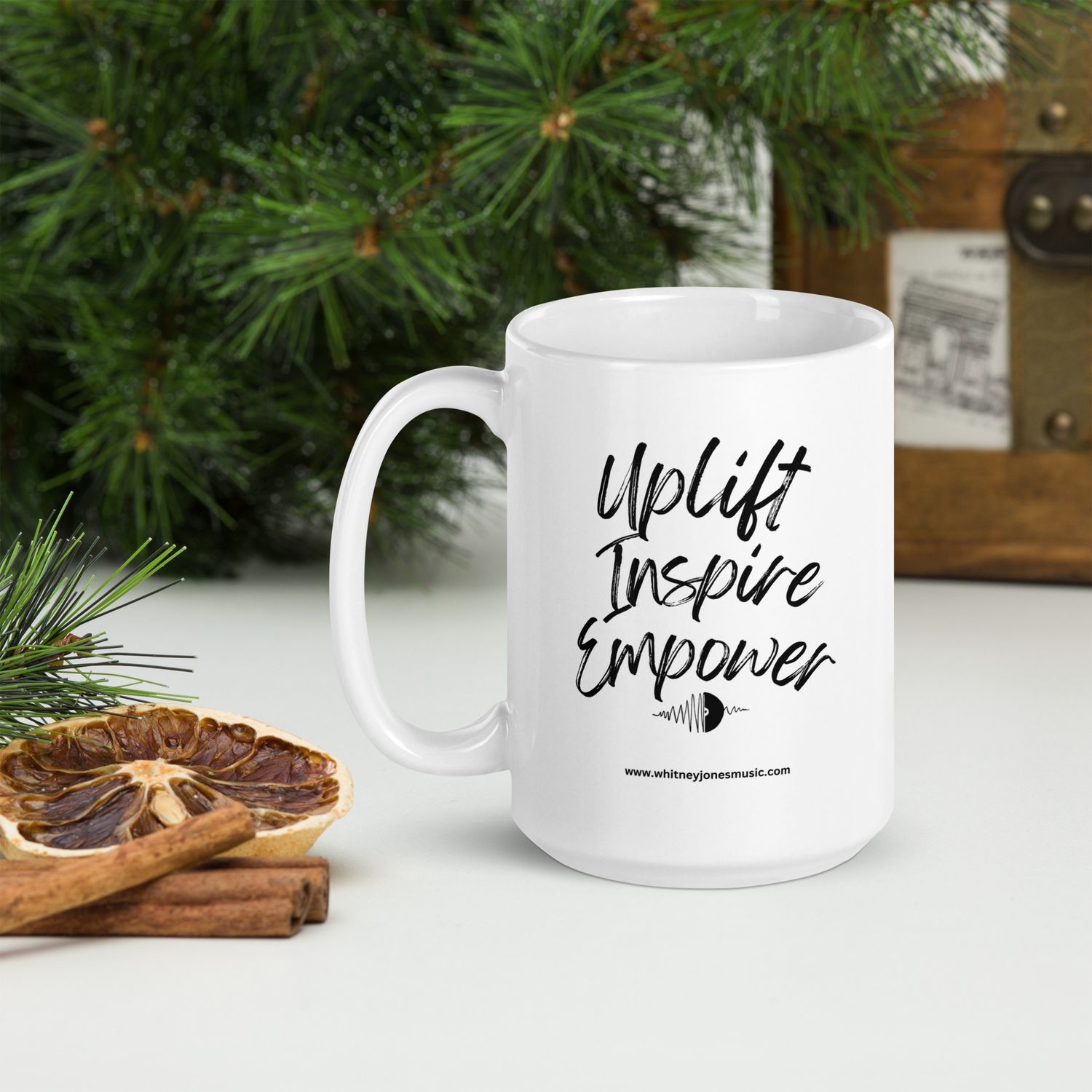 Uplift, Inspire, &amp; Empower glossy mug
