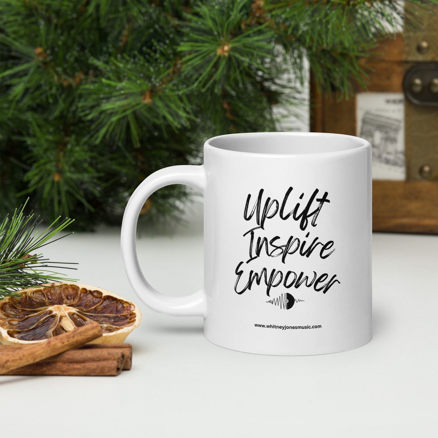 Uplift, Inspire, &amp; Empower glossy mug