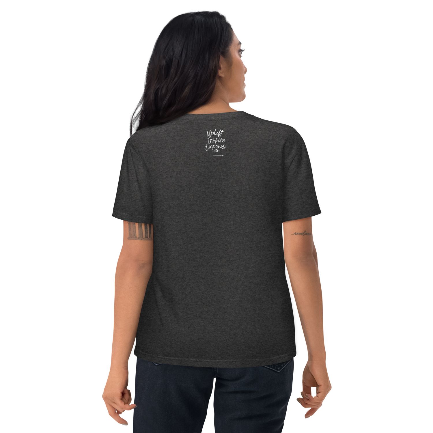 Women&#39;s Uplift, Inspire, &amp; Empower organic cotton t-shirt