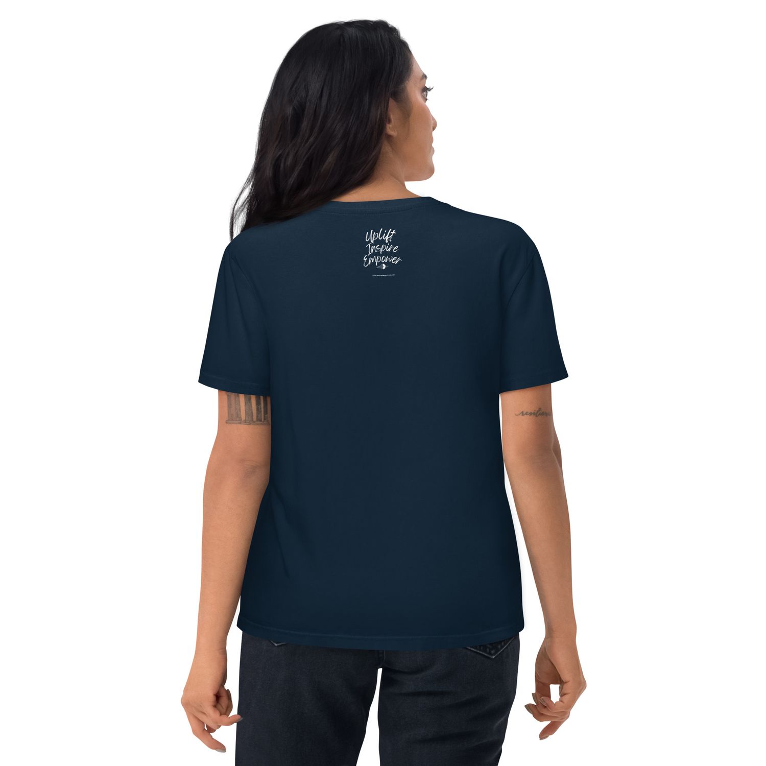 Women&#39;s Uplift, Inspire, &amp; Empower organic cotton t-shirt