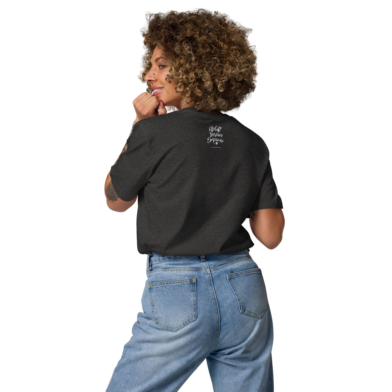 Women&#39;s Uplift, Inspire, &amp; Empower organic cotton t-shirt