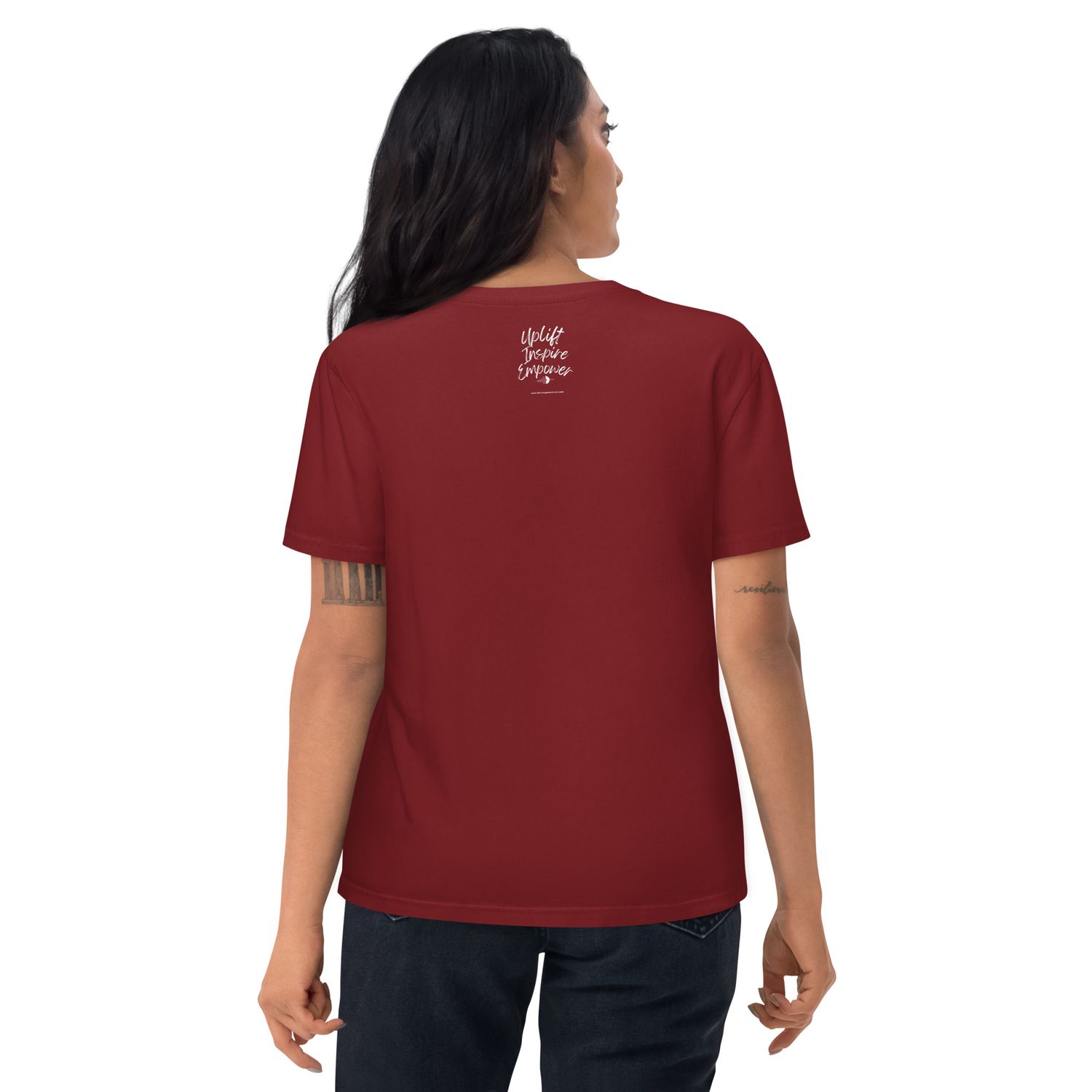 Women&#39;s Uplift, Inspire, &amp; Empower organic cotton t-shirt