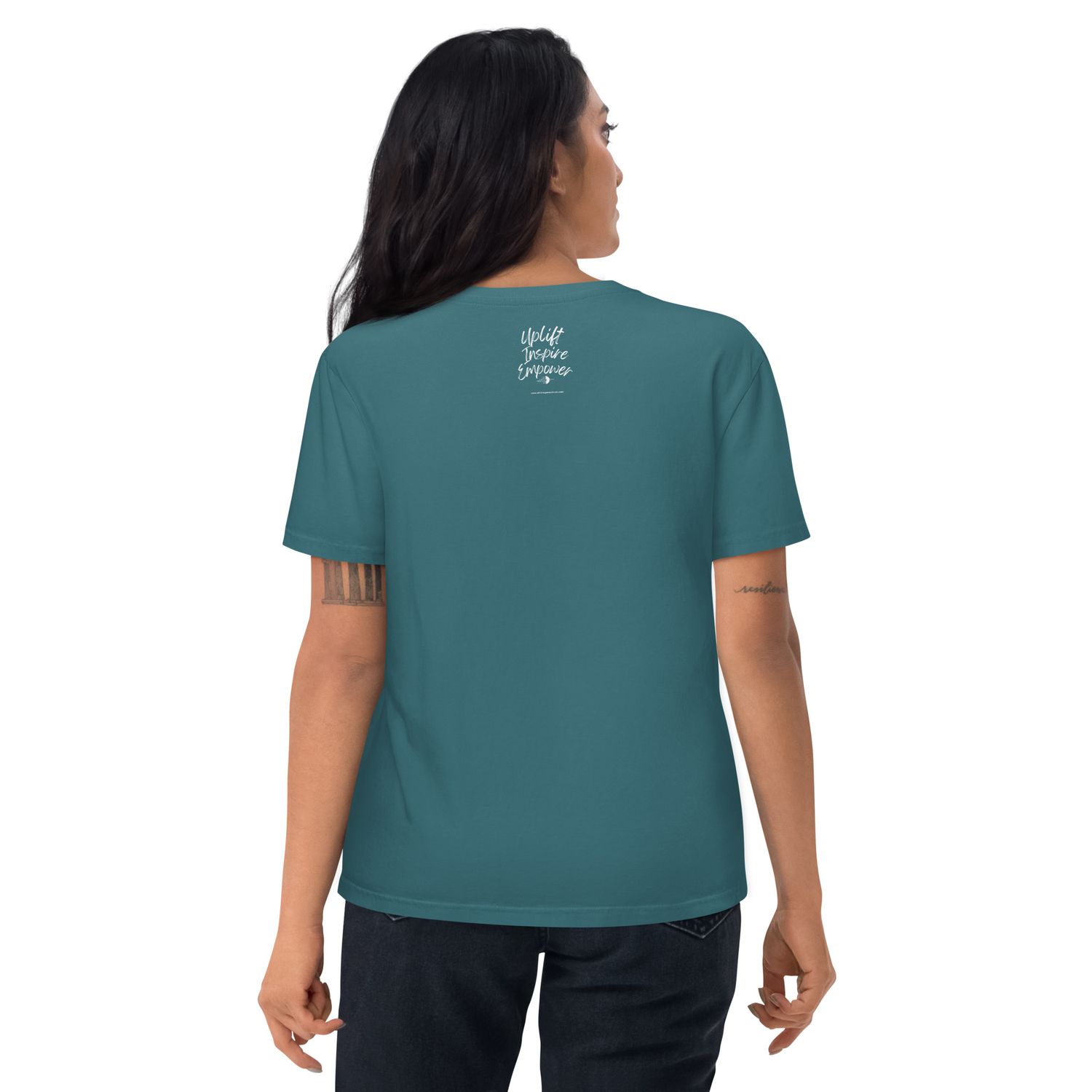 Women&#39;s Uplift, Inspire, &amp; Empower organic cotton t-shirt