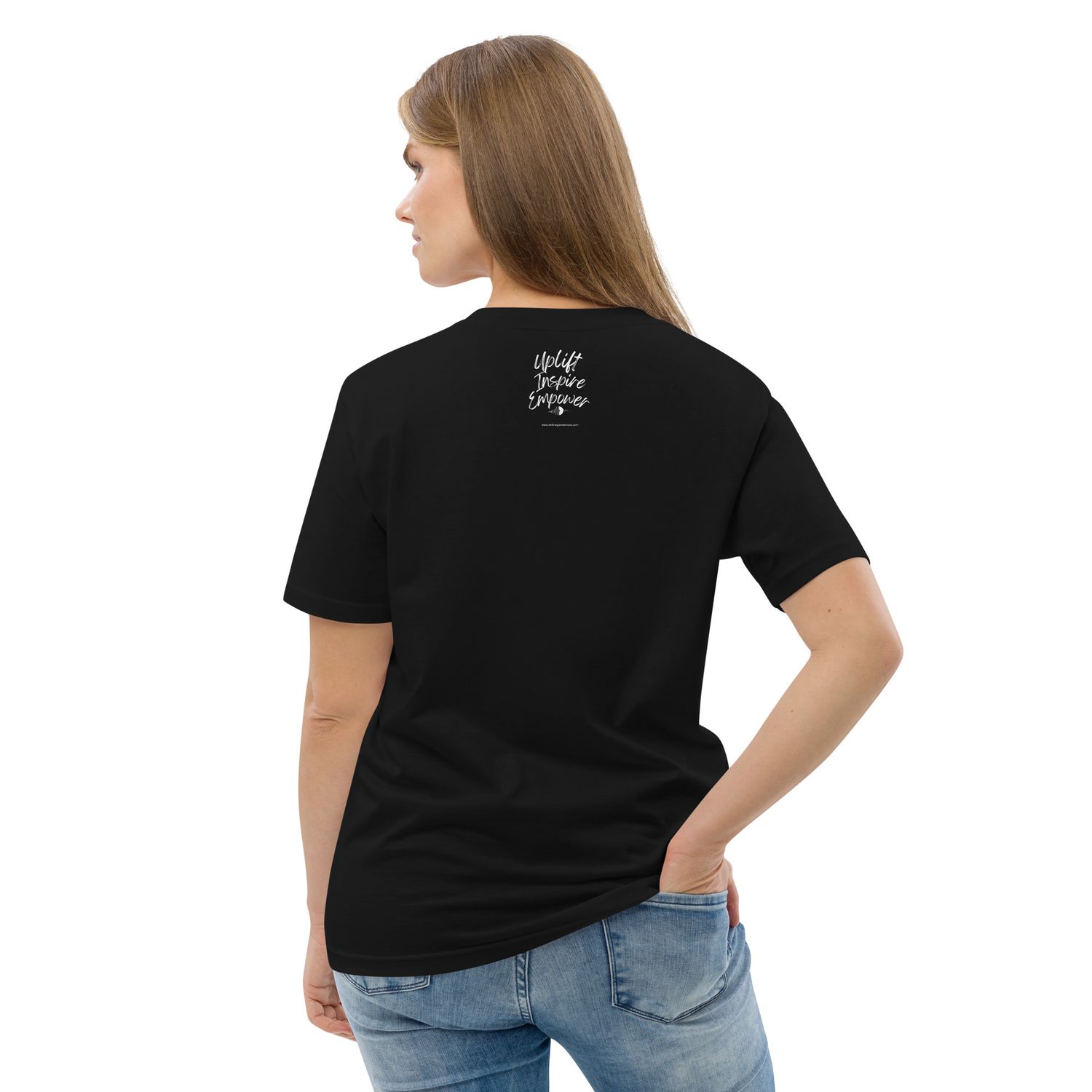 Women&#39;s Uplift, Inspire, &amp; Empower organic cotton t-shirt
