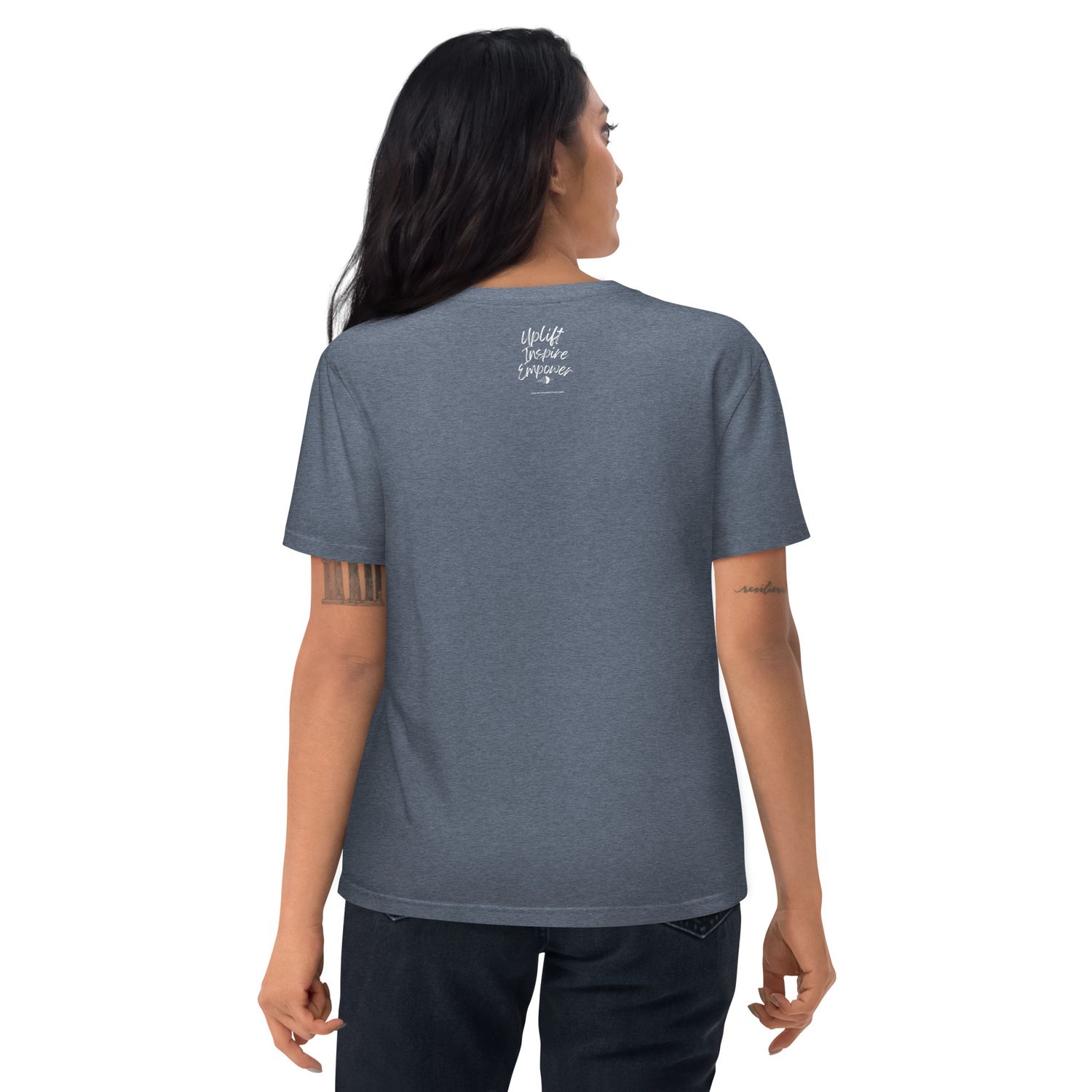 Women&#39;s Uplift, Inspire, &amp; Empower organic cotton t-shirt