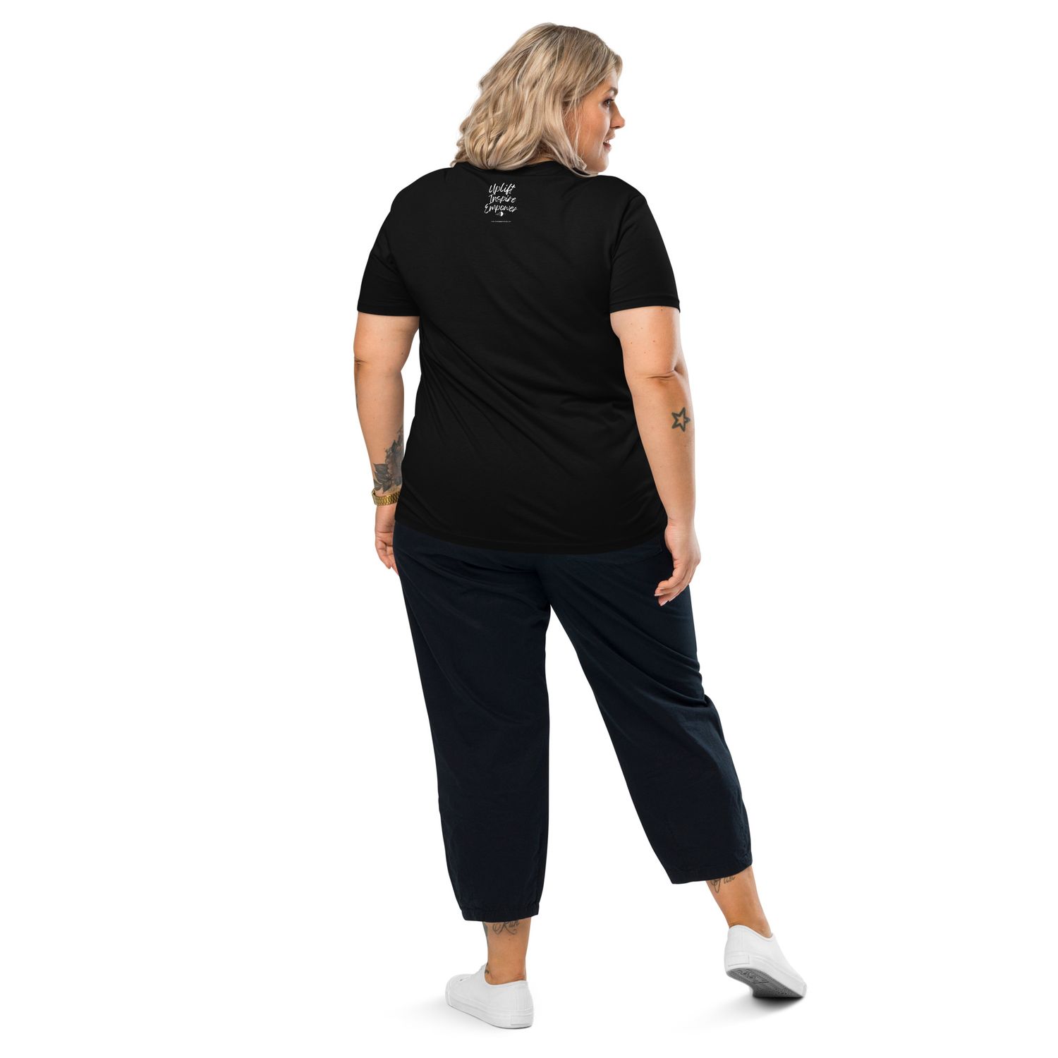 Women&#39;s Uplift, Inspire, &amp; Empower organic cotton t-shirt