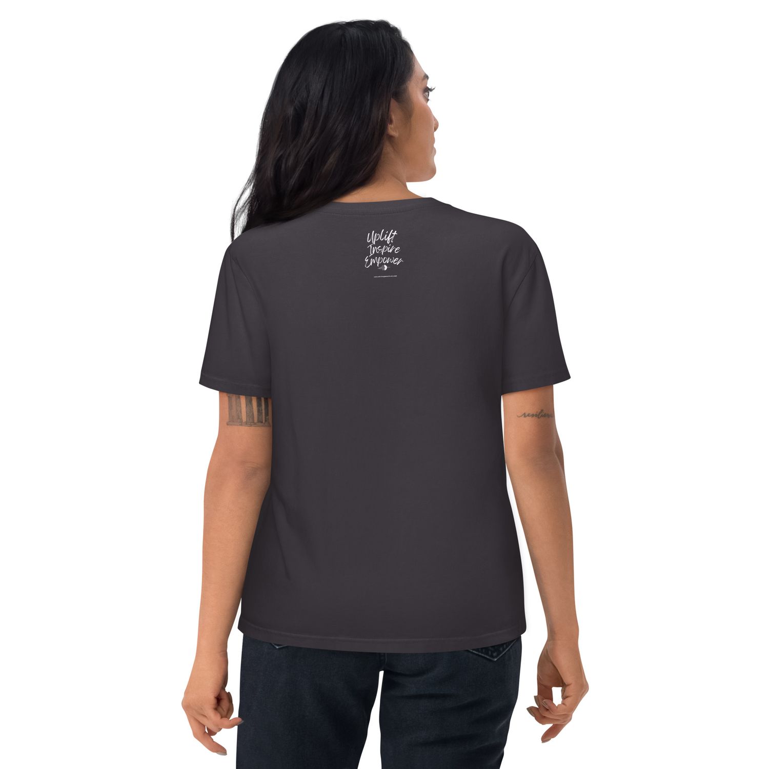 Women&#39;s Uplift, Inspire, &amp; Empower organic cotton t-shirt