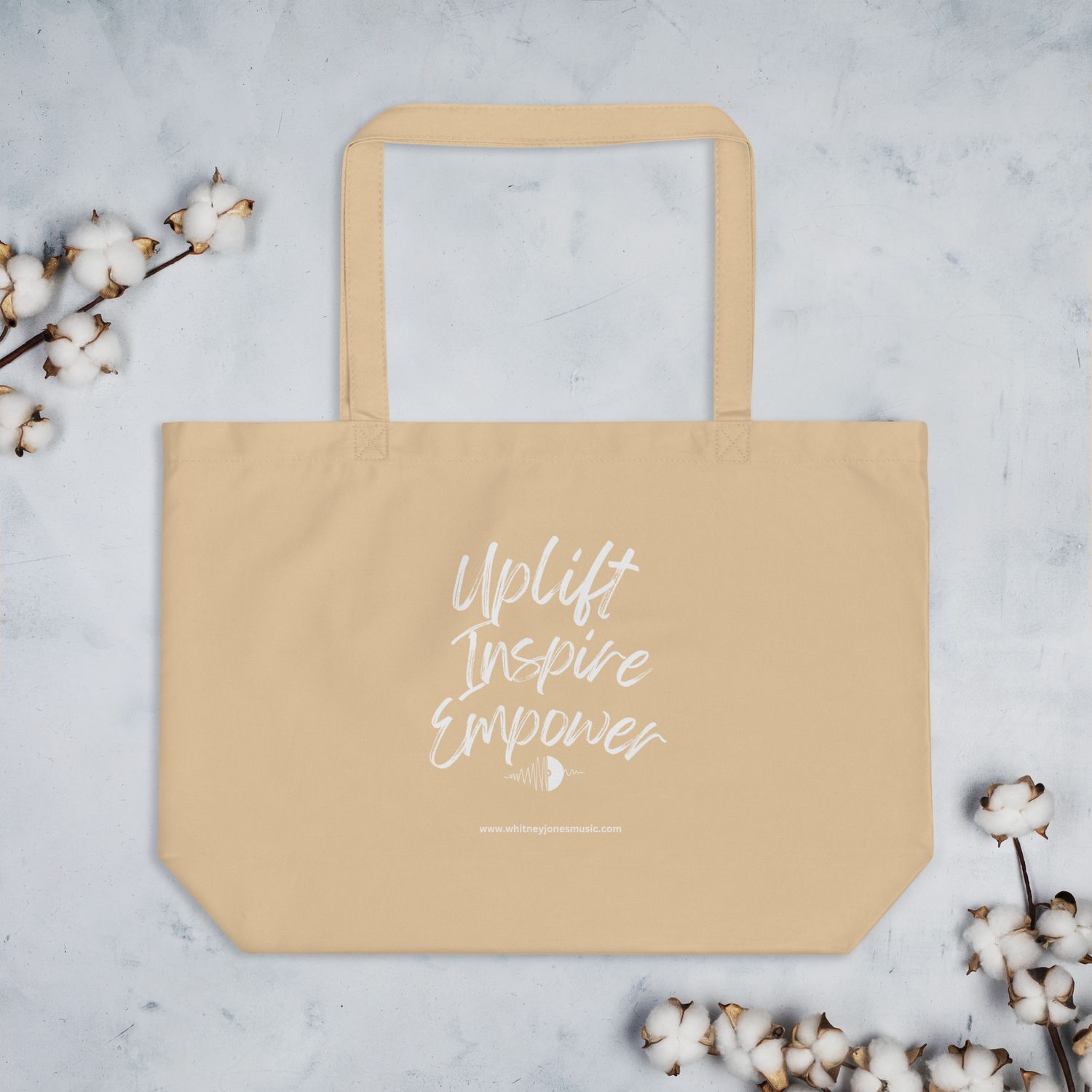 Uplift, Inspire, &amp; Empower organic tote bag