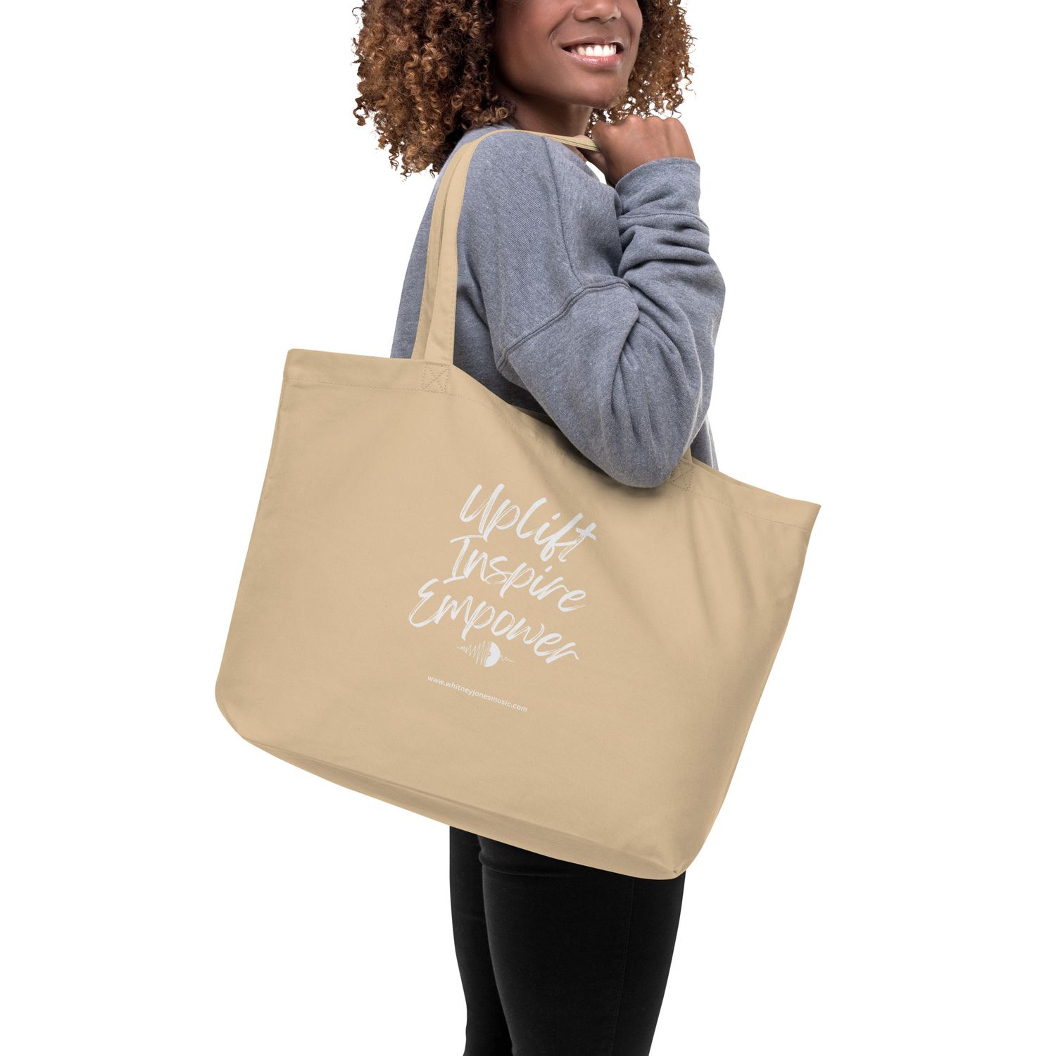 Uplift, Inspire, &amp; Empower organic tote bag
