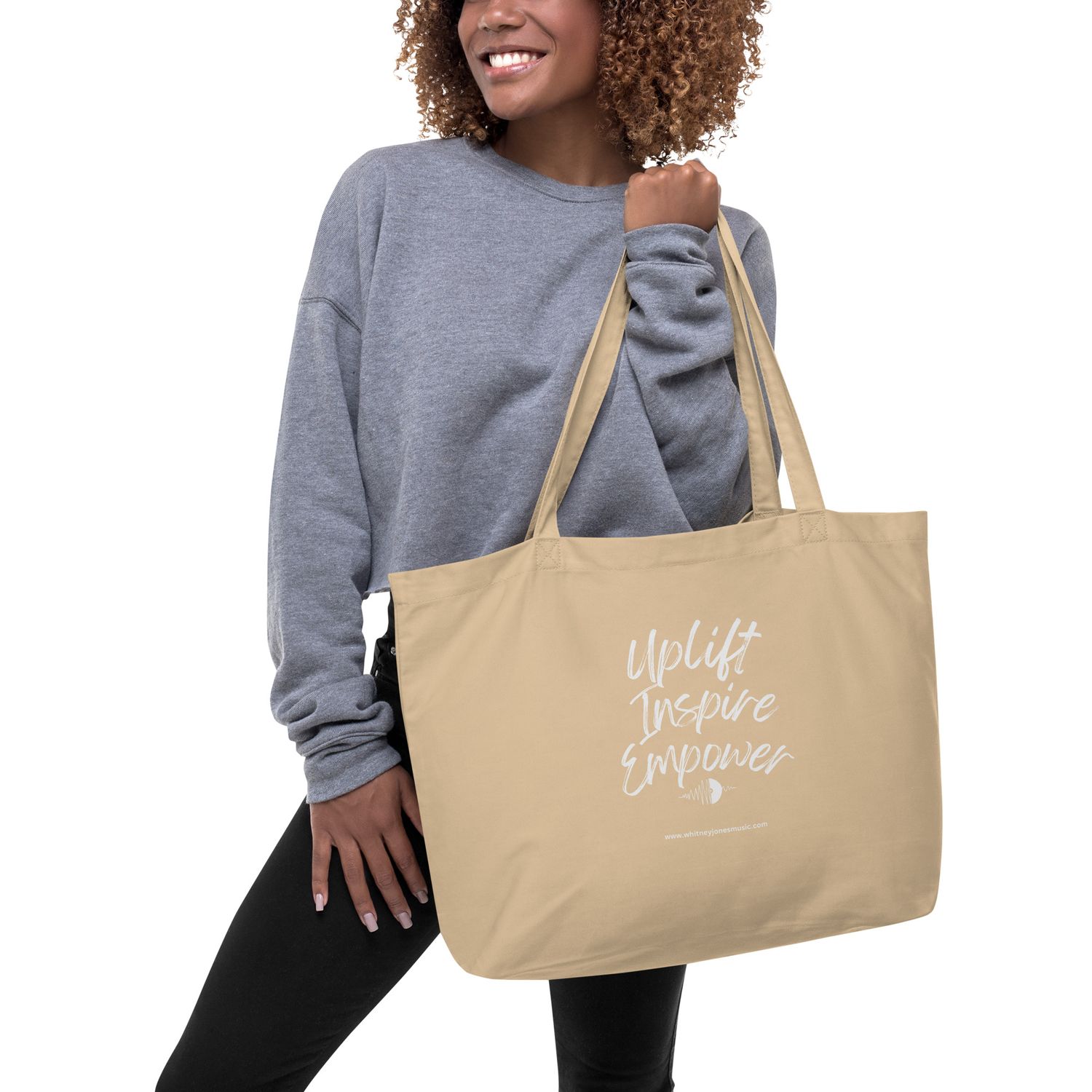 Uplift, Inspire, &amp; Empower organic tote bag
