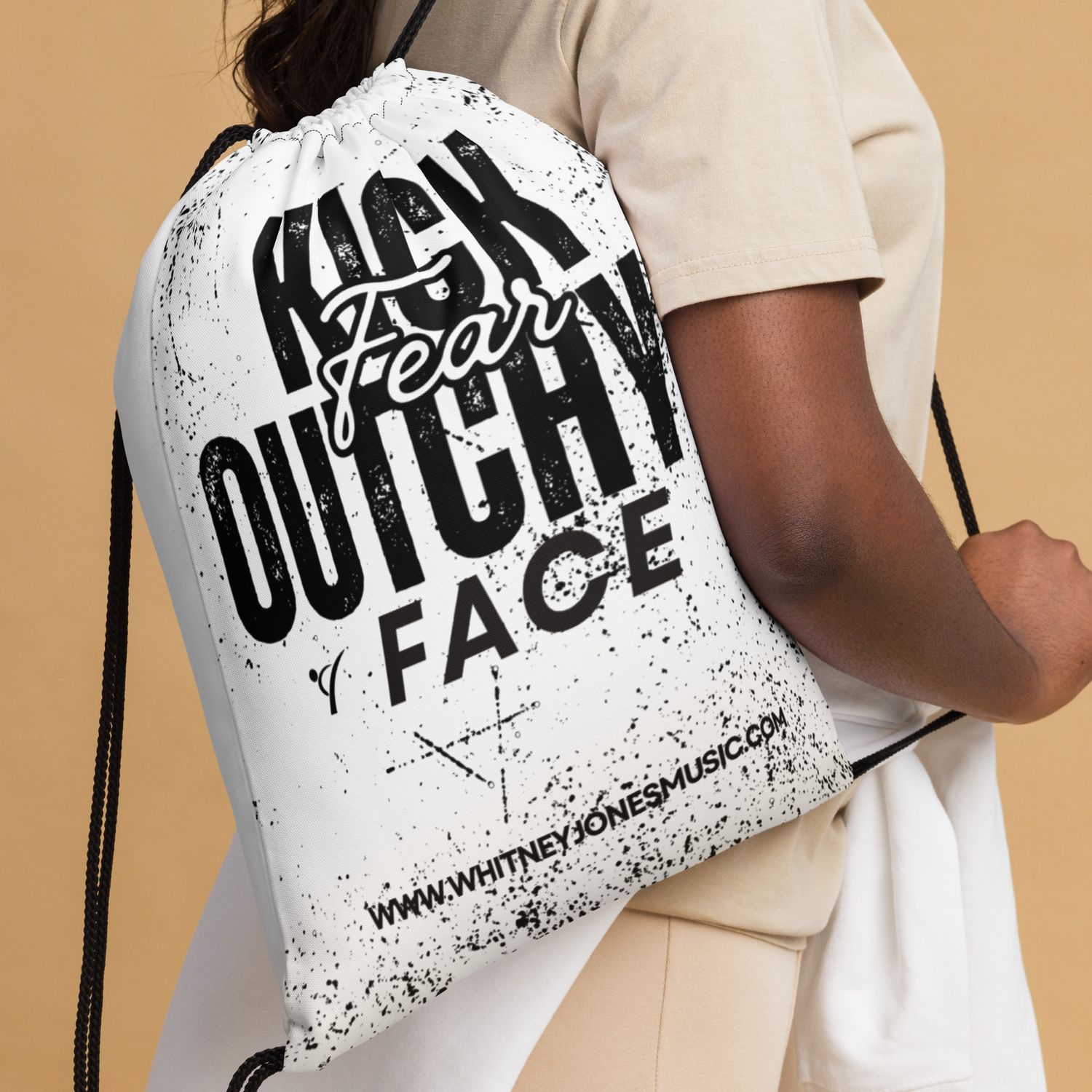 Kick Fear Outycho Face Drawstring bag