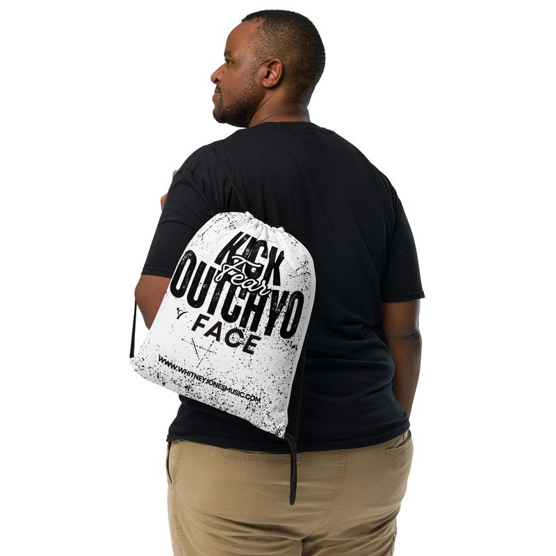 Kick Fear Outycho Face Drawstring bag