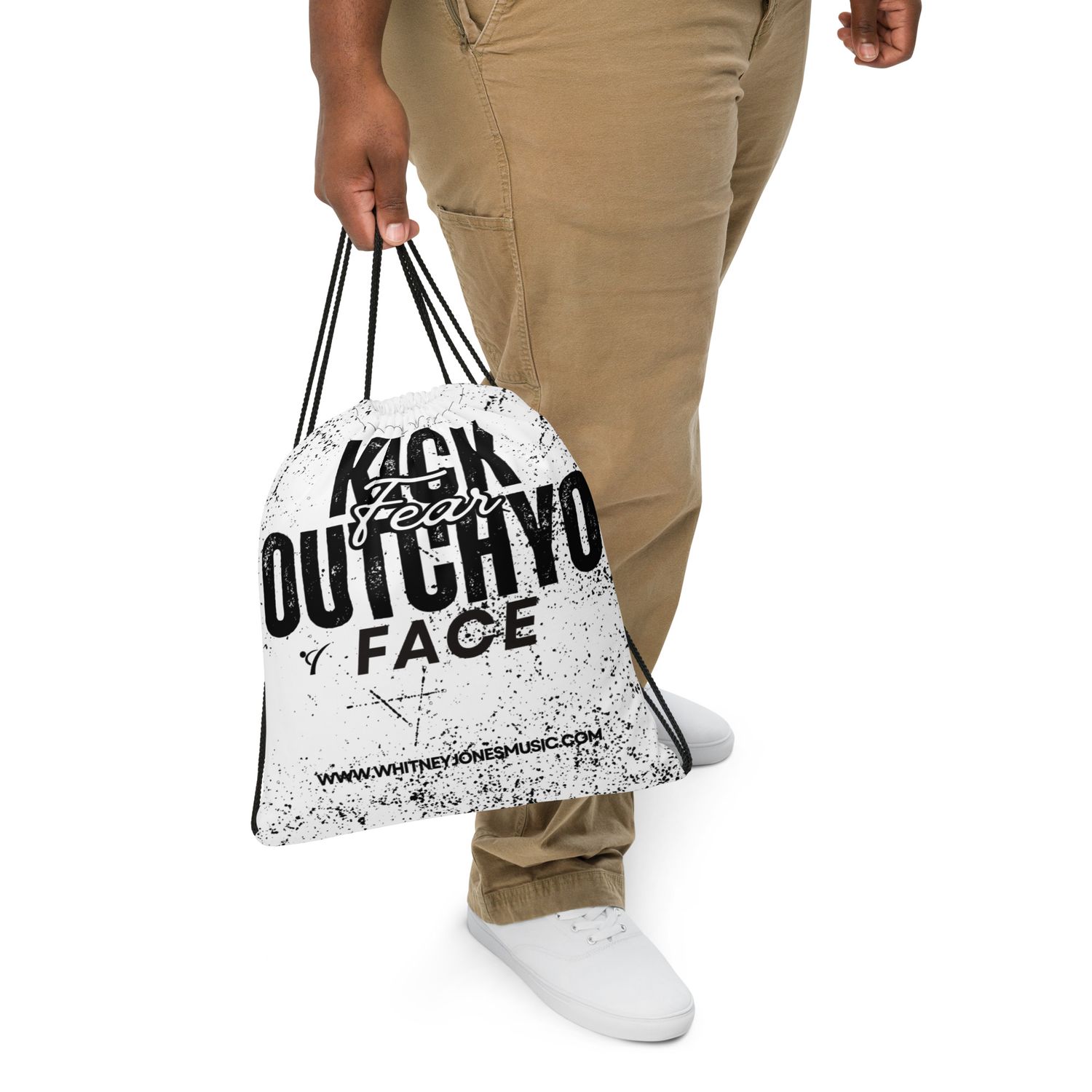 Kick Fear Outycho Face Drawstring bag