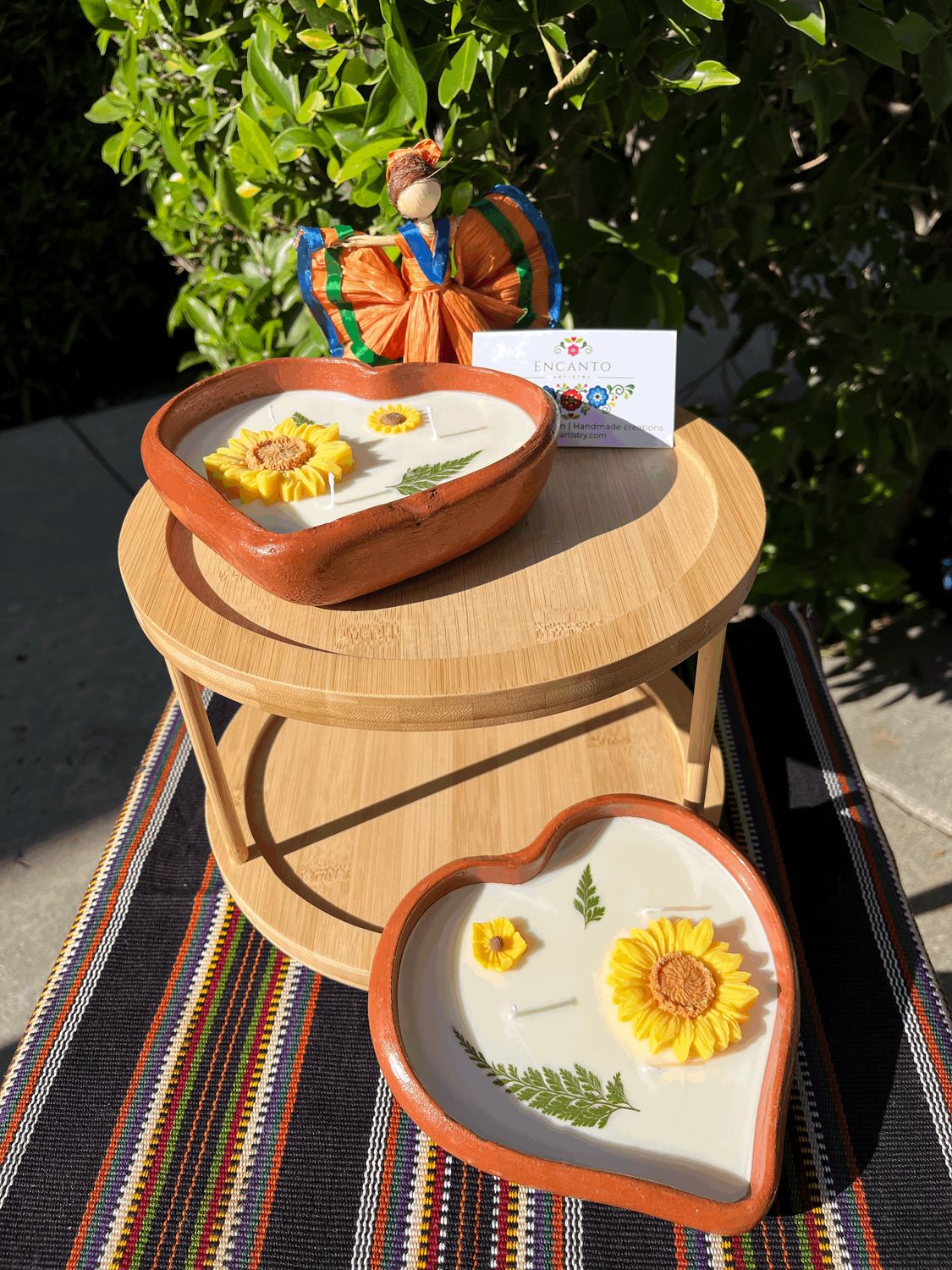 Heart Plate Peach Arroz Con Leche Candle