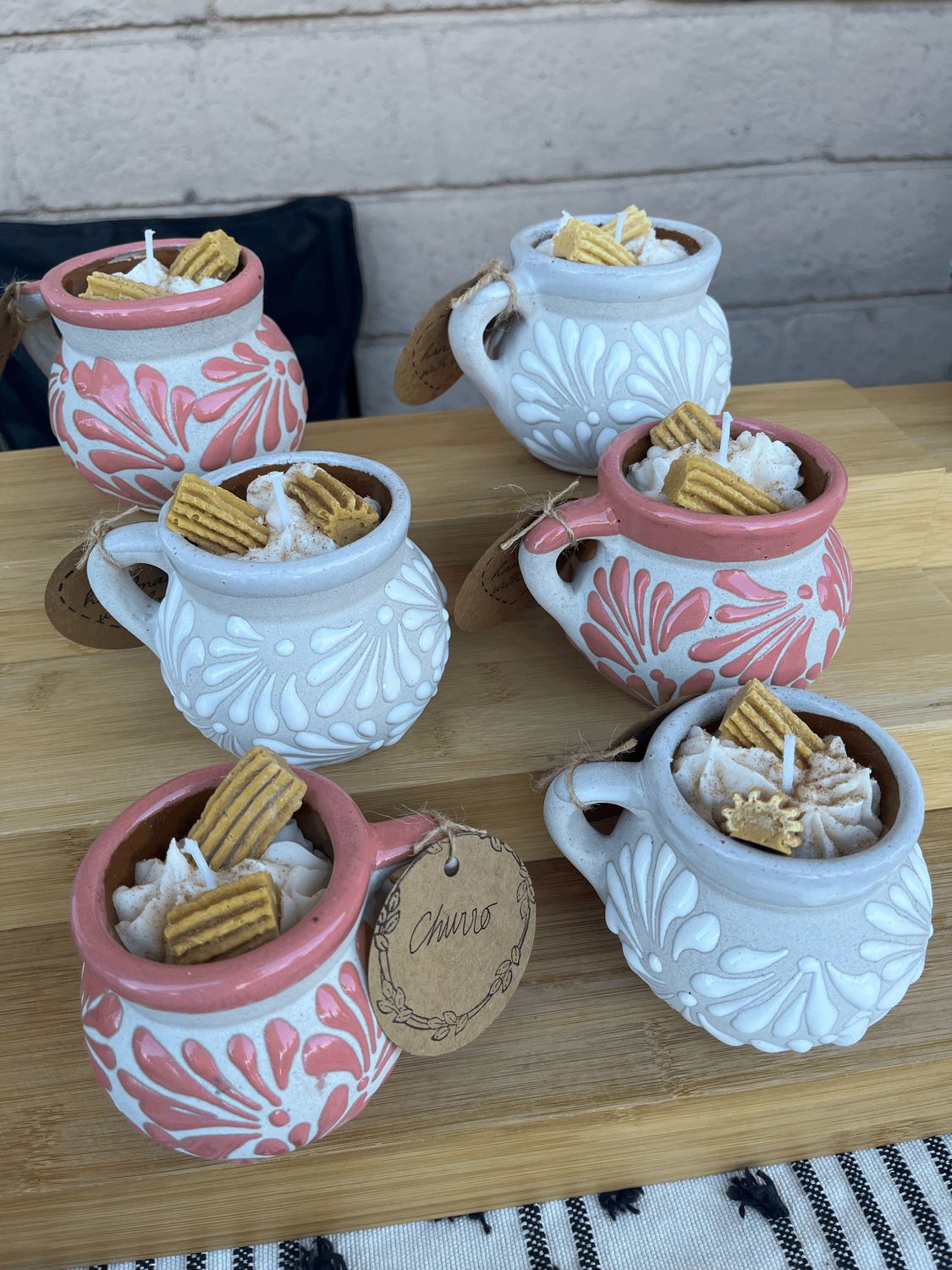 Churro Candles Pink Talavera Mug
