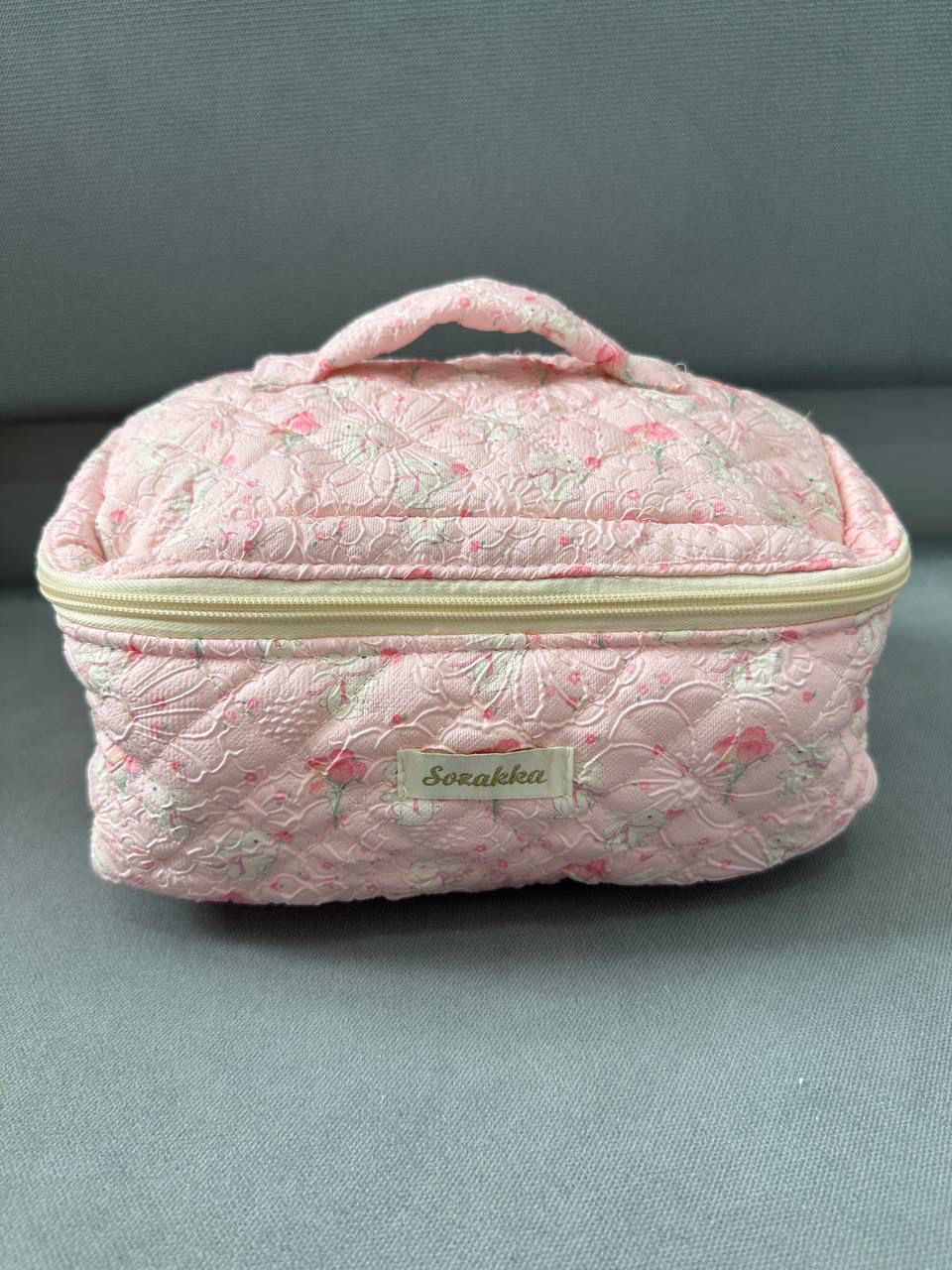 Flower Rabbit Pink Makeup Bag