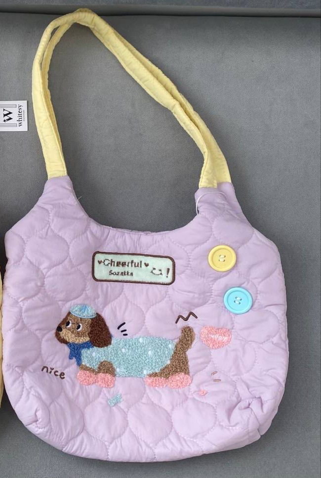 Purple Doggie Shoulder Bag Size M