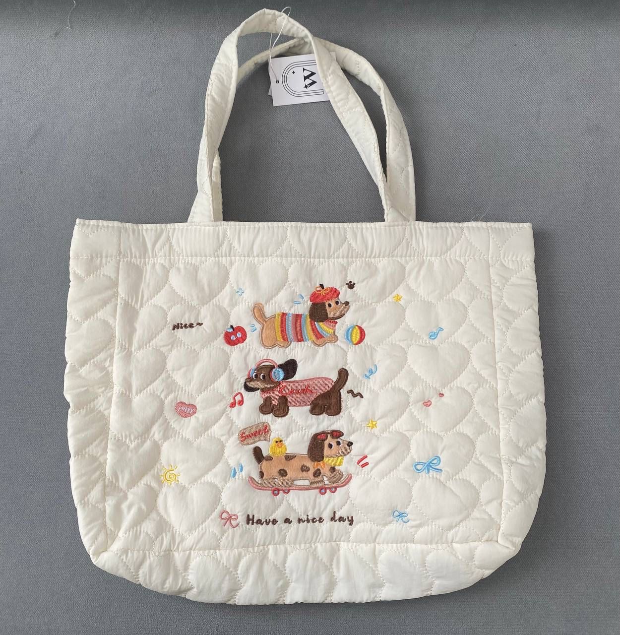 White 3 Doggie Shoulder Bag Size M