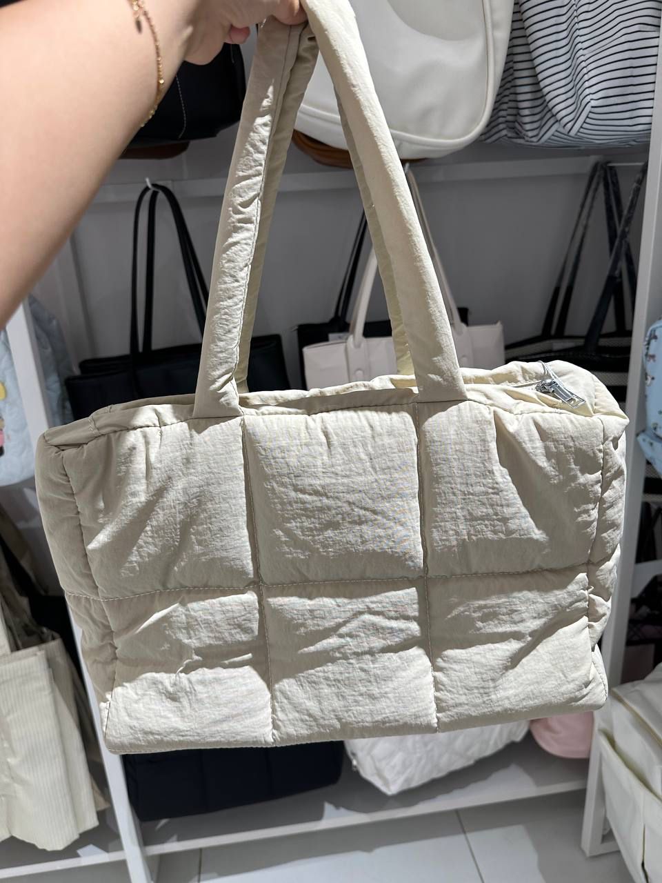 Square Pattern Girly Bag 26x39x13cm