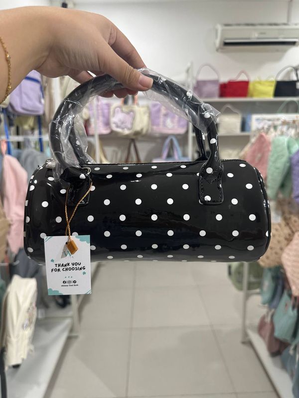 Polka Dot Shoulder Bag (B&amp;W)