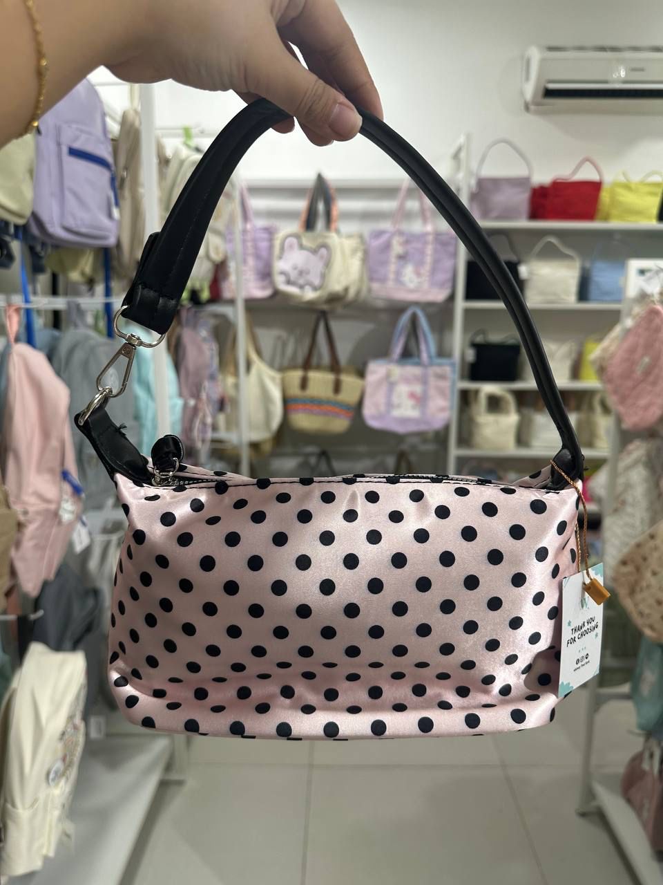 Polka Dot Shoulder Bag Pink