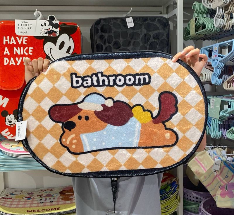 Doormat Bathroom Doggies Oval 40x60cm