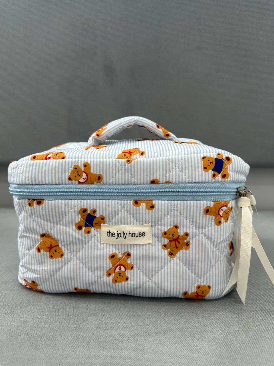 Striped Bear Makeup Bag (3colors)