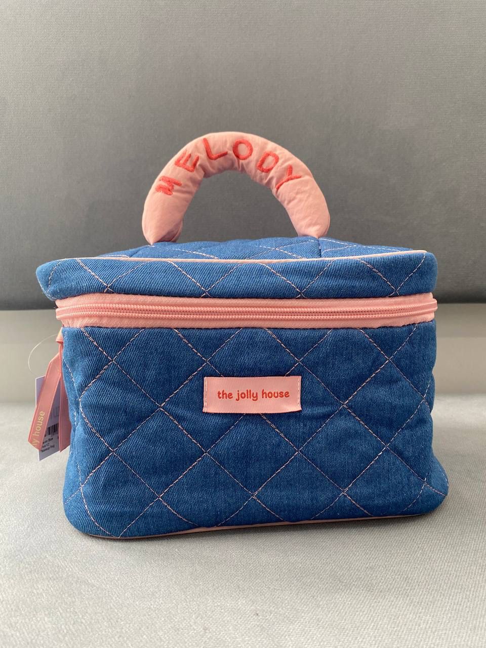 Denim Blue Pink V2 Makeup Bag