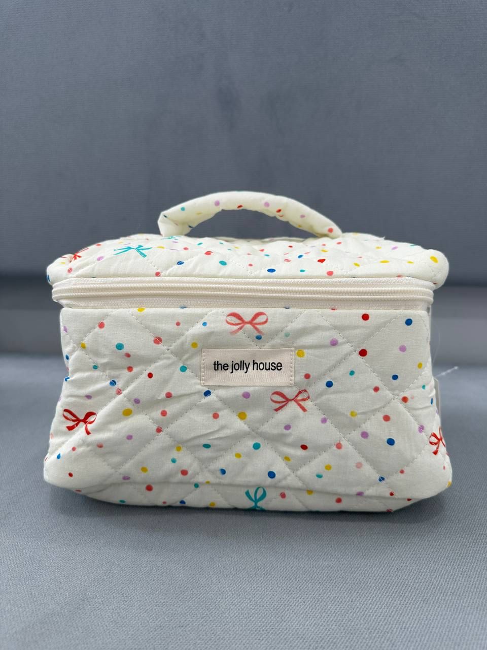 Polka Dot &amp; Bow Heart Makeup Bag