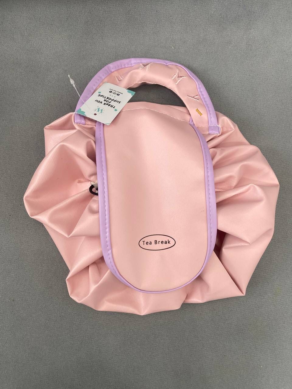 Leather Handle Makeup Bag SEP28 - Pink