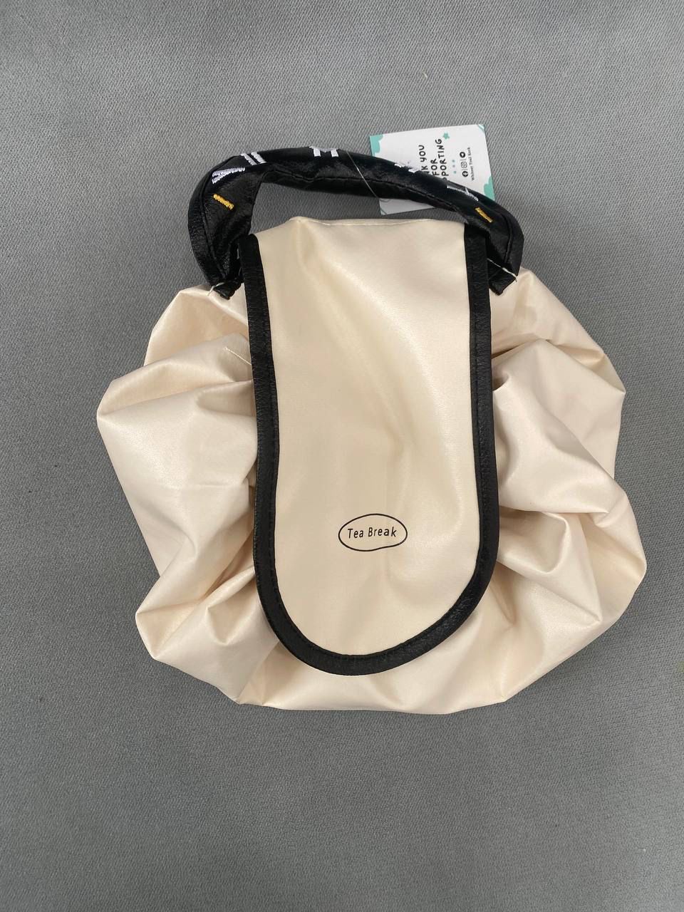 Leather Handle Makeup Bag SEP28 - White