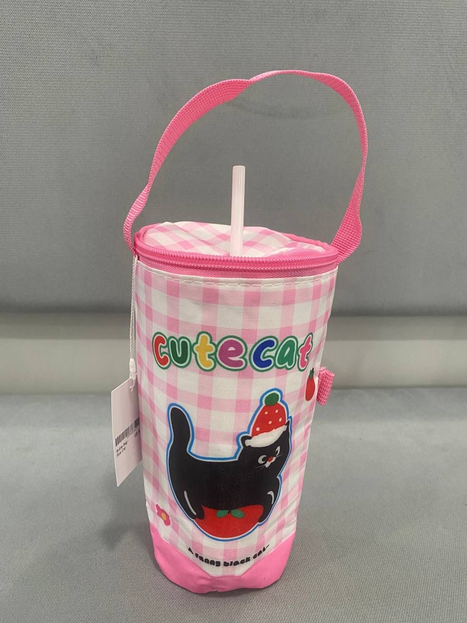 Bottle Bag - Pink Cat