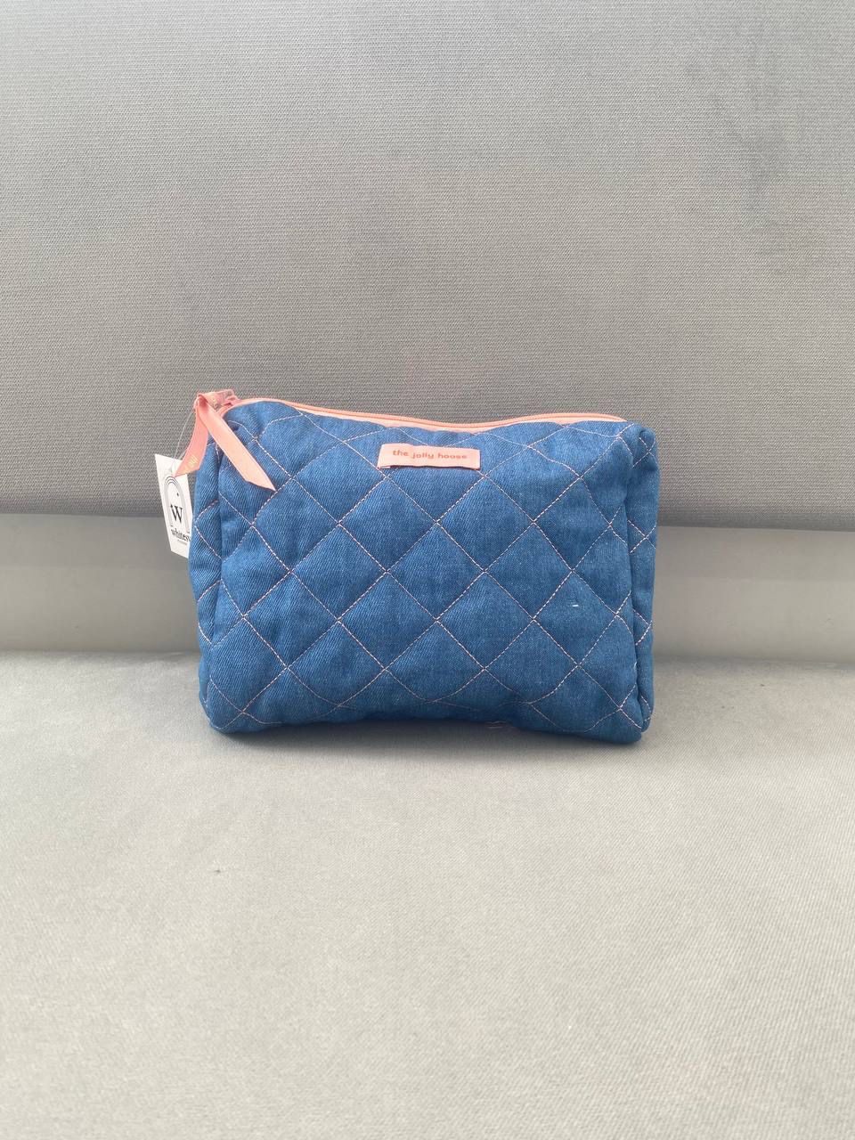 Denim Blue Pink L Pouch