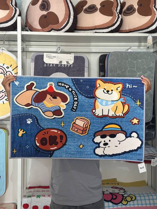 Denim Blue Puppy Doormat 50x80cm DEC01