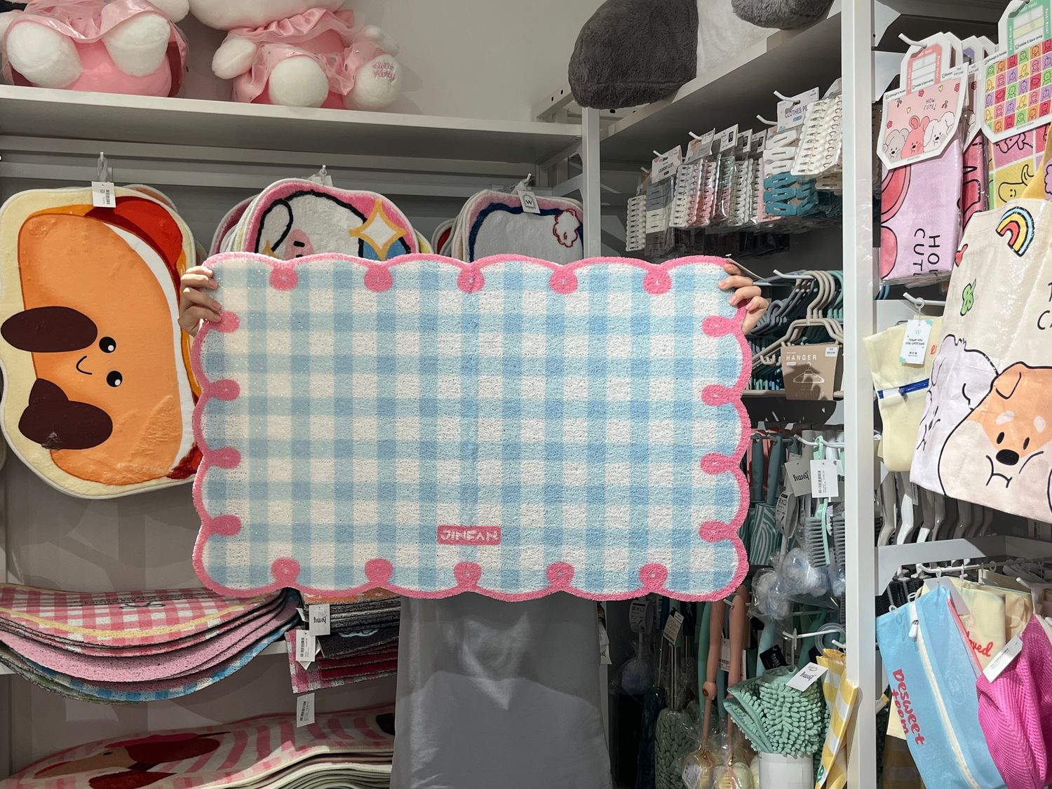Pink&amp;Blue Square Pattern Doormat 50x80cm