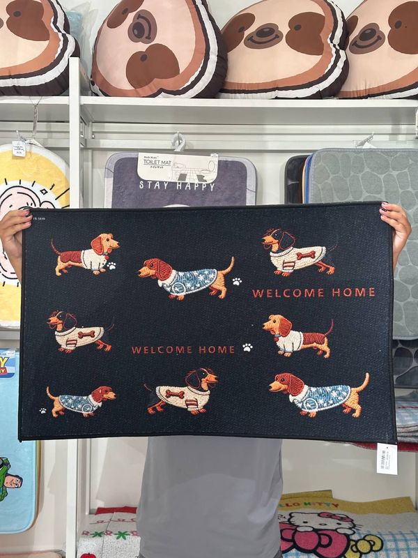 Many Puppies Black Doormat 50x80cm DEC01