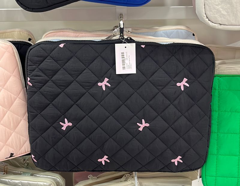 15.6inches Square Pattern Bow Laptop Bag (4Colors)