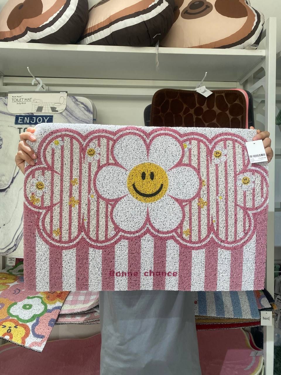 Bonne Chance Flower Floormat 40x60cm - Pink