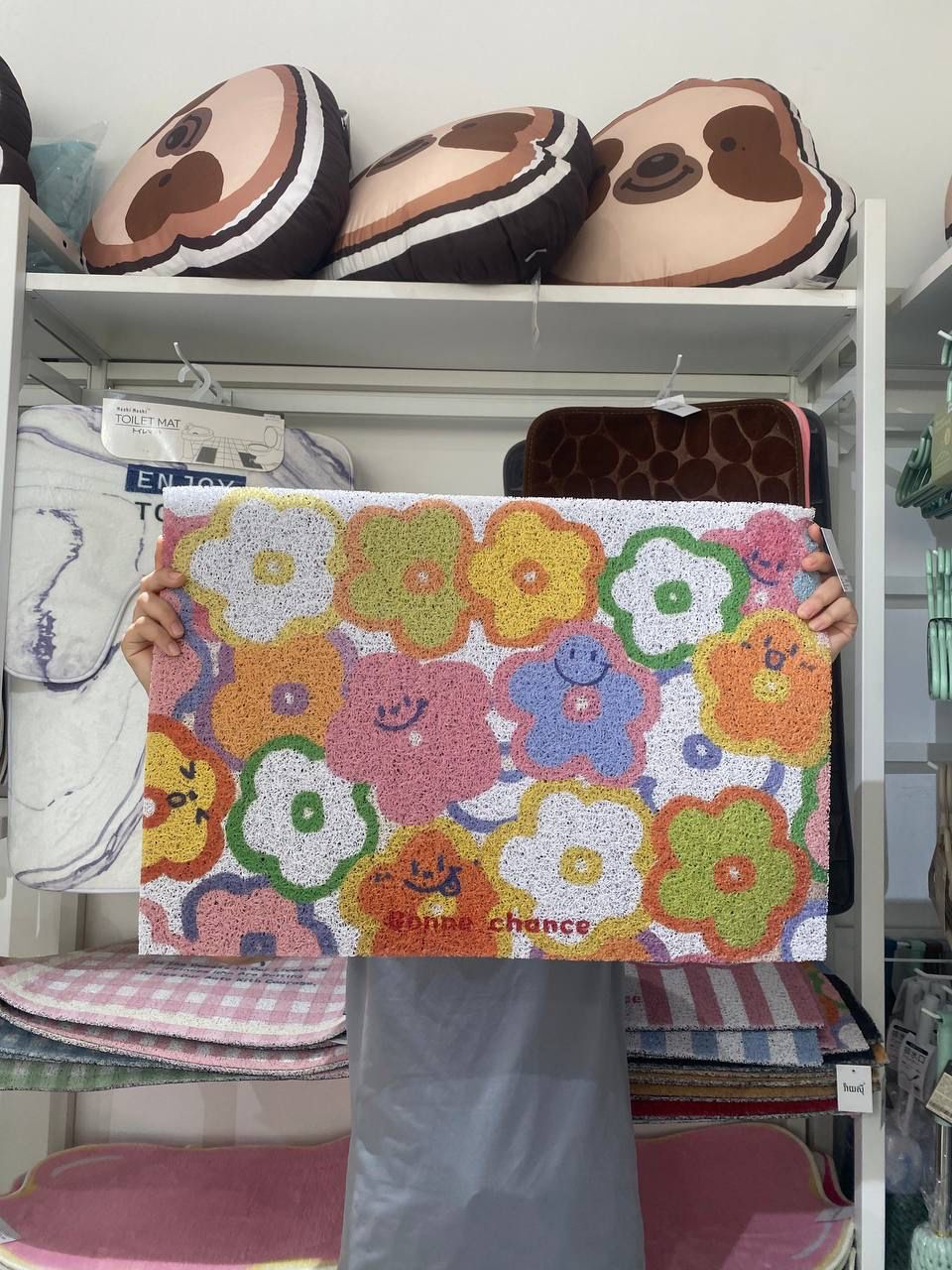 Bonne Chance Flower Floormat 40x60cm - Mixed Flower