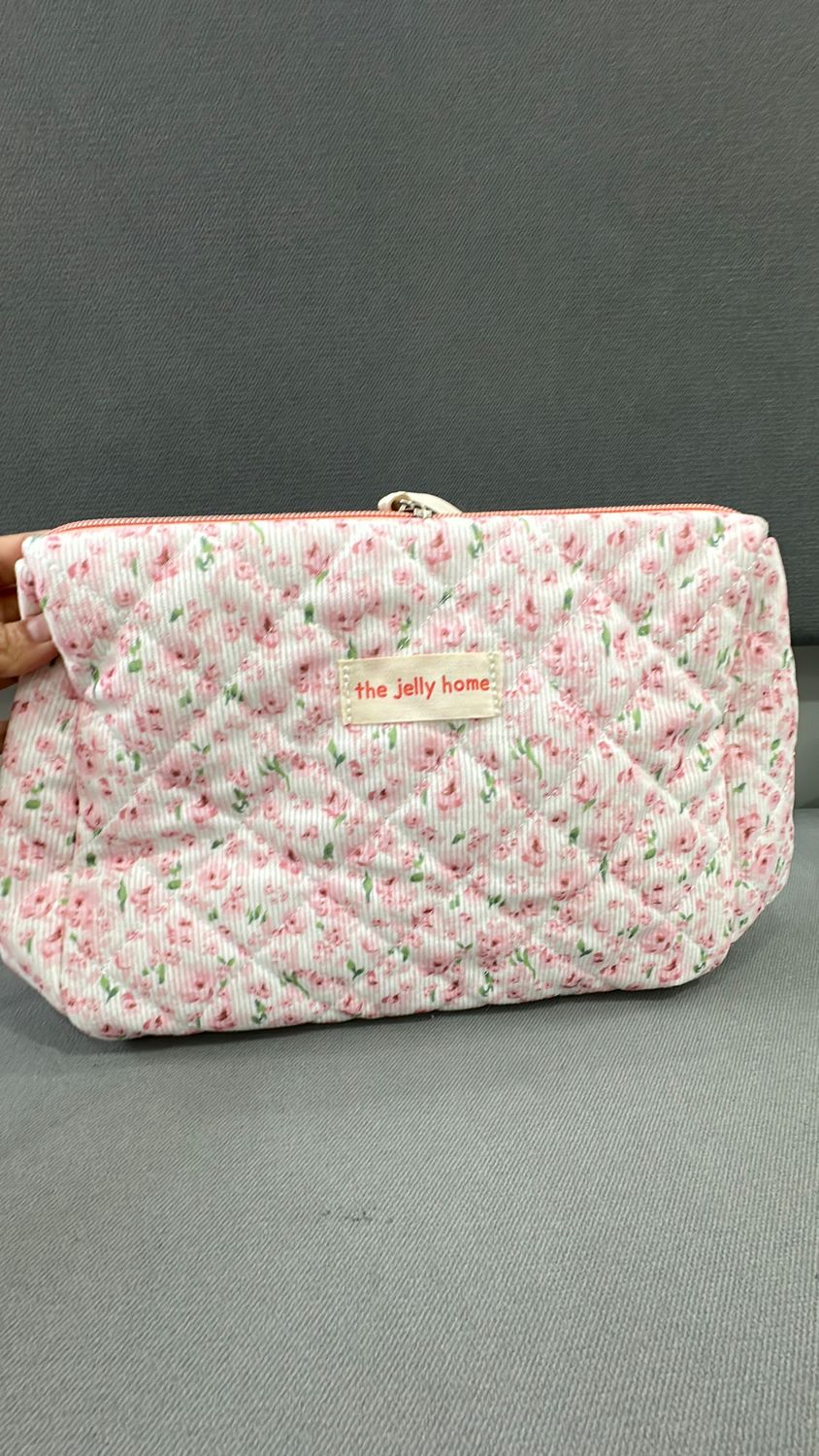 Pink Floral L Pouch