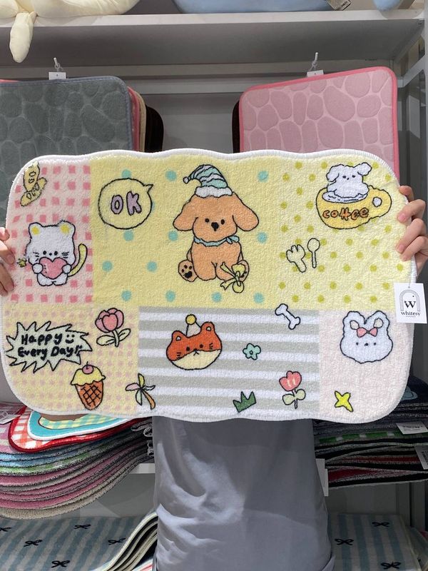 Rectangle Doormat Doggy &amp; Cat Coffee 40x60cm