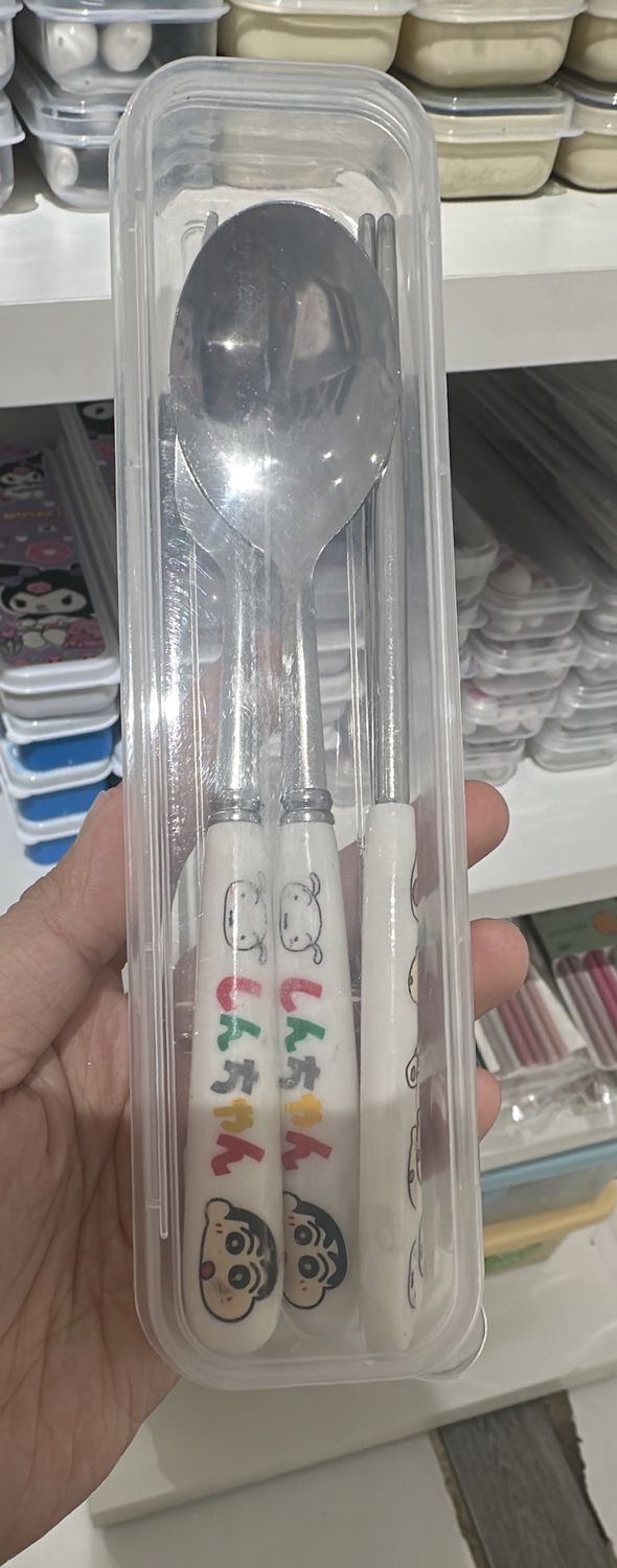 Spoon Fork &amp; chopstick Set - shinchan