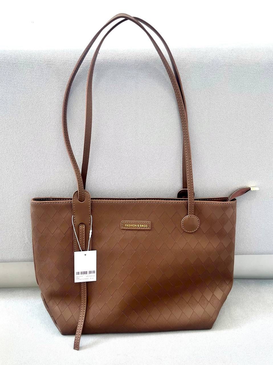Fashion &amp; Bags Diamond Cut Pattern - Brown