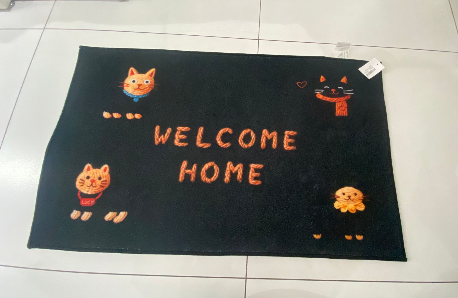 Welcome Home Kitty Black Doormat 50x80cm JAN31