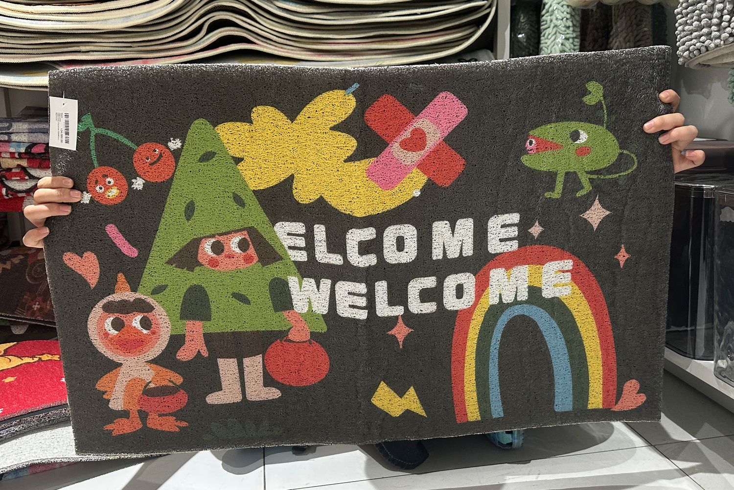 Black Welcome Welcome Floormat 50x80cm - Mixed Cartoon