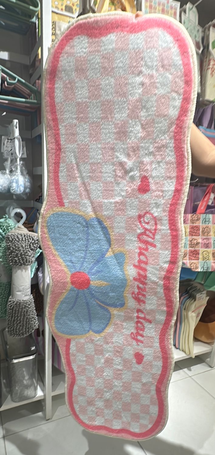 Doormat 40x120cm - Karo Pink&amp;Blue Bow