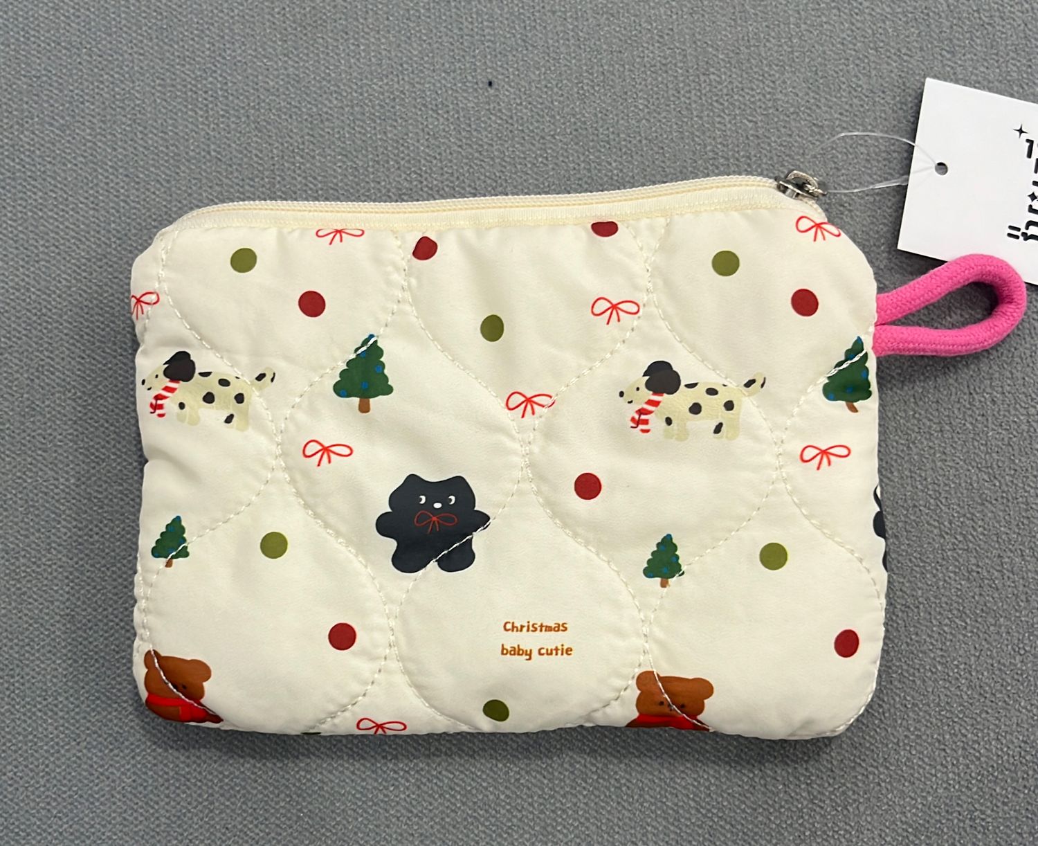 Cream Bear and Snow Small Pouch