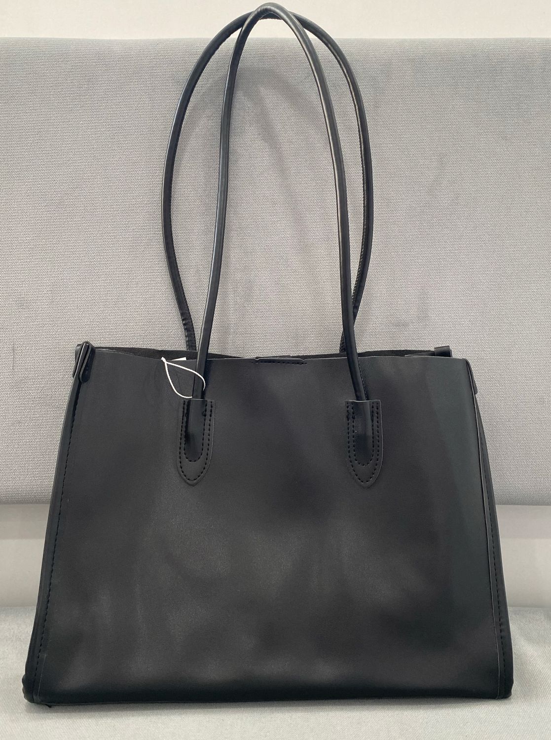 Sqaure Leather Tote Bag 9.Mar - Black