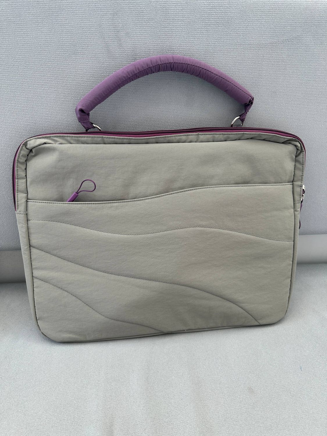 15.6inches Wave Pattern Laptop Bag Gray&amp;Purple